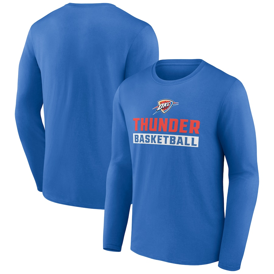 Men's Oklahoma City Thunder Blue Let's Go Long Sleeve T-Shirt